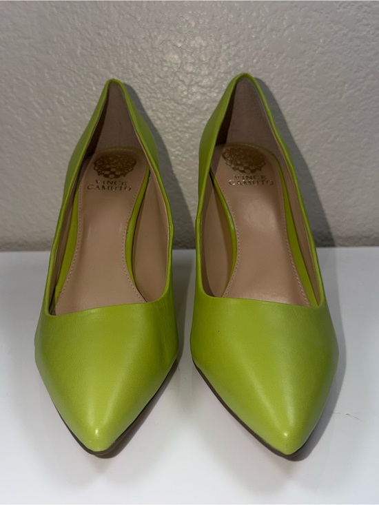 Vince Camuto Shoes - Vince Camuto Bright Lime Pointed-Toe Leather Pumps